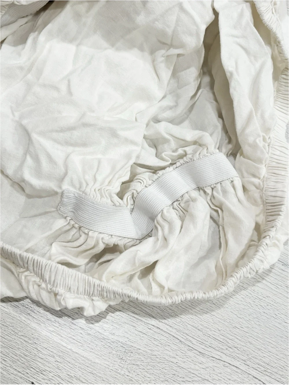 HEARTH & HAND MAGNOLIA Ivory Linen Cotton Blend Fitted Sheet Deep Pocket King